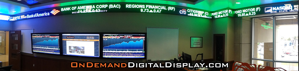 Finance lab's LED stock market ticker display
